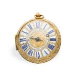 Pocket watch: very early, single-hand Geneva oignon with gold dial, Lazare Arlaud ca. 1690