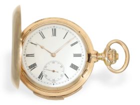Taschenuhr: große Goldsavonnette mit Minutenrepetition, Le Coultre um 1900, Spitzenqualität