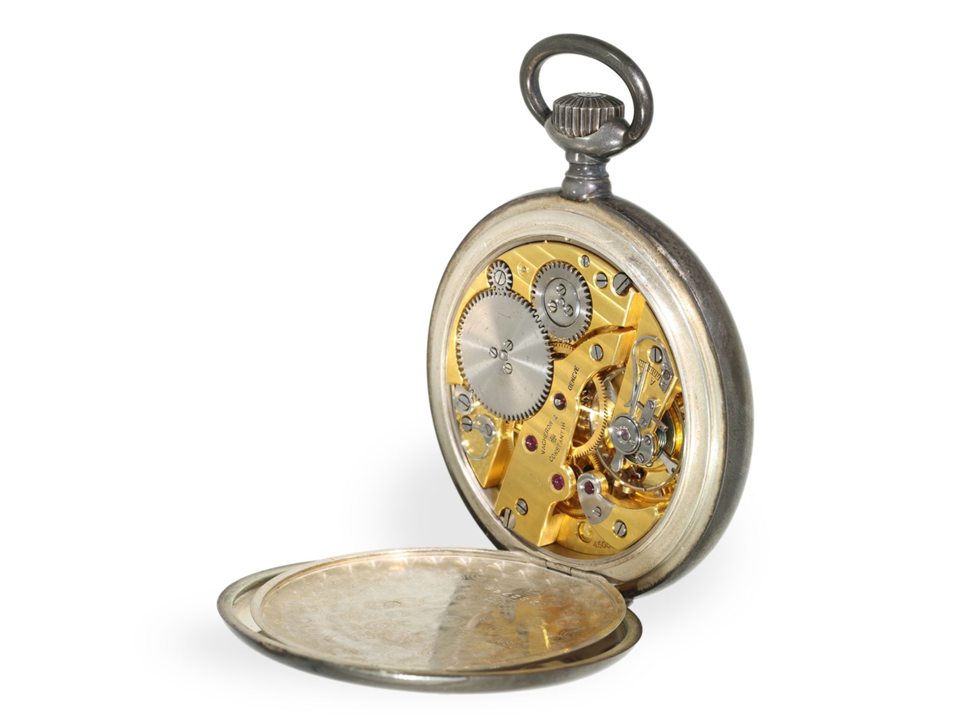 Taschenuhr: seltenes Vacheron & Constantin Beobachtungschronometer mit Gangreserve, ca.1940 - Bild 4 aus 7