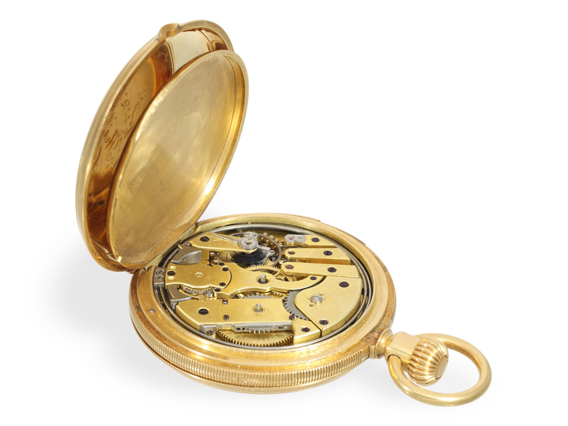 Pocket watch: historically interesting Patek Philippe gold hunting case watch with 5-minute repeater - Image 7 of 7