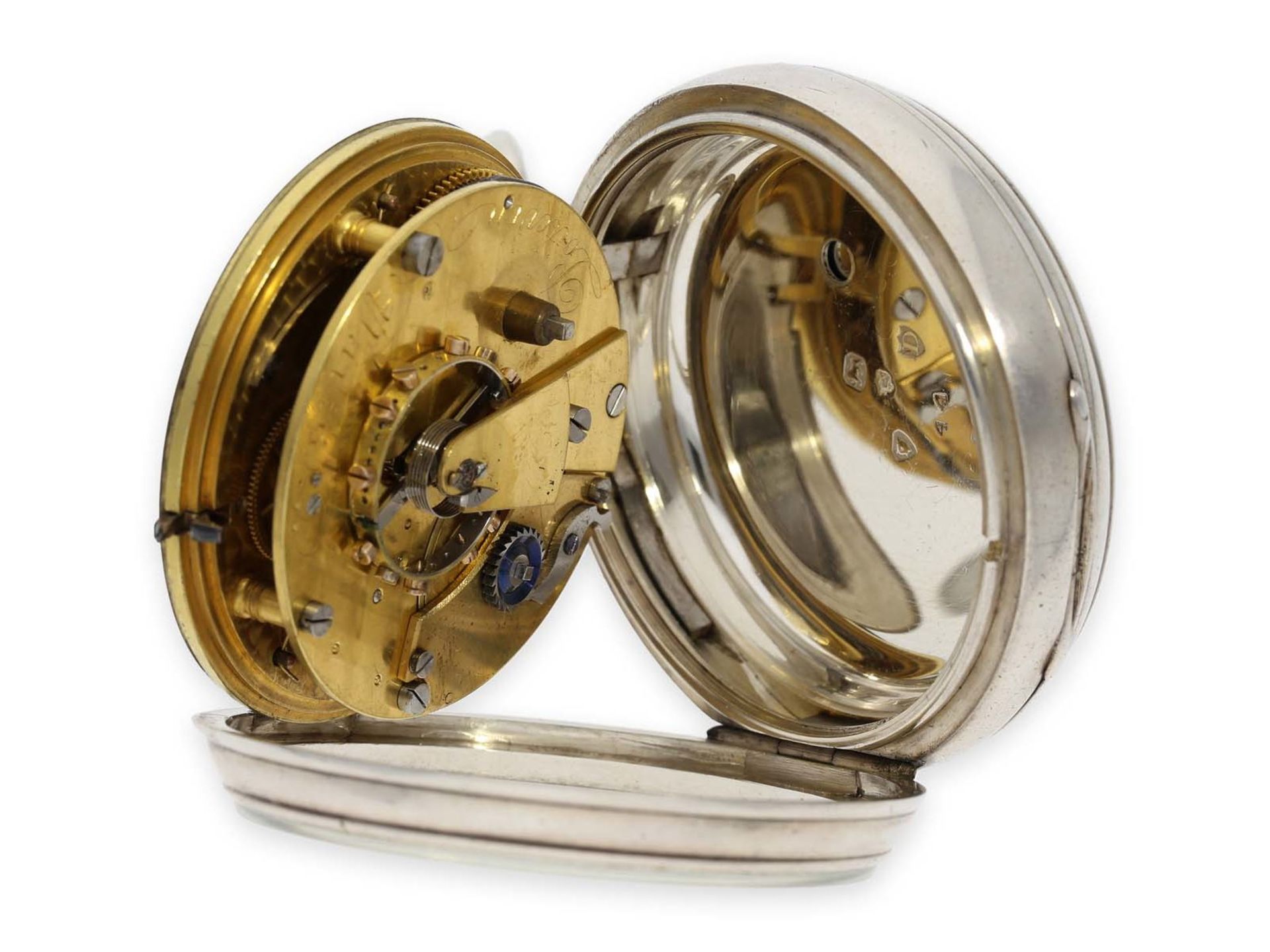Taschenuhr: äußerst rares und sehr ungewöhnliches, besonders schweres französisches Taschenchronomet - Bild 5 aus 6