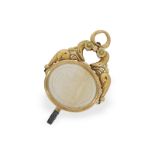 Watch key: large gold splendour key with agate noble intaglio, ca. 1820