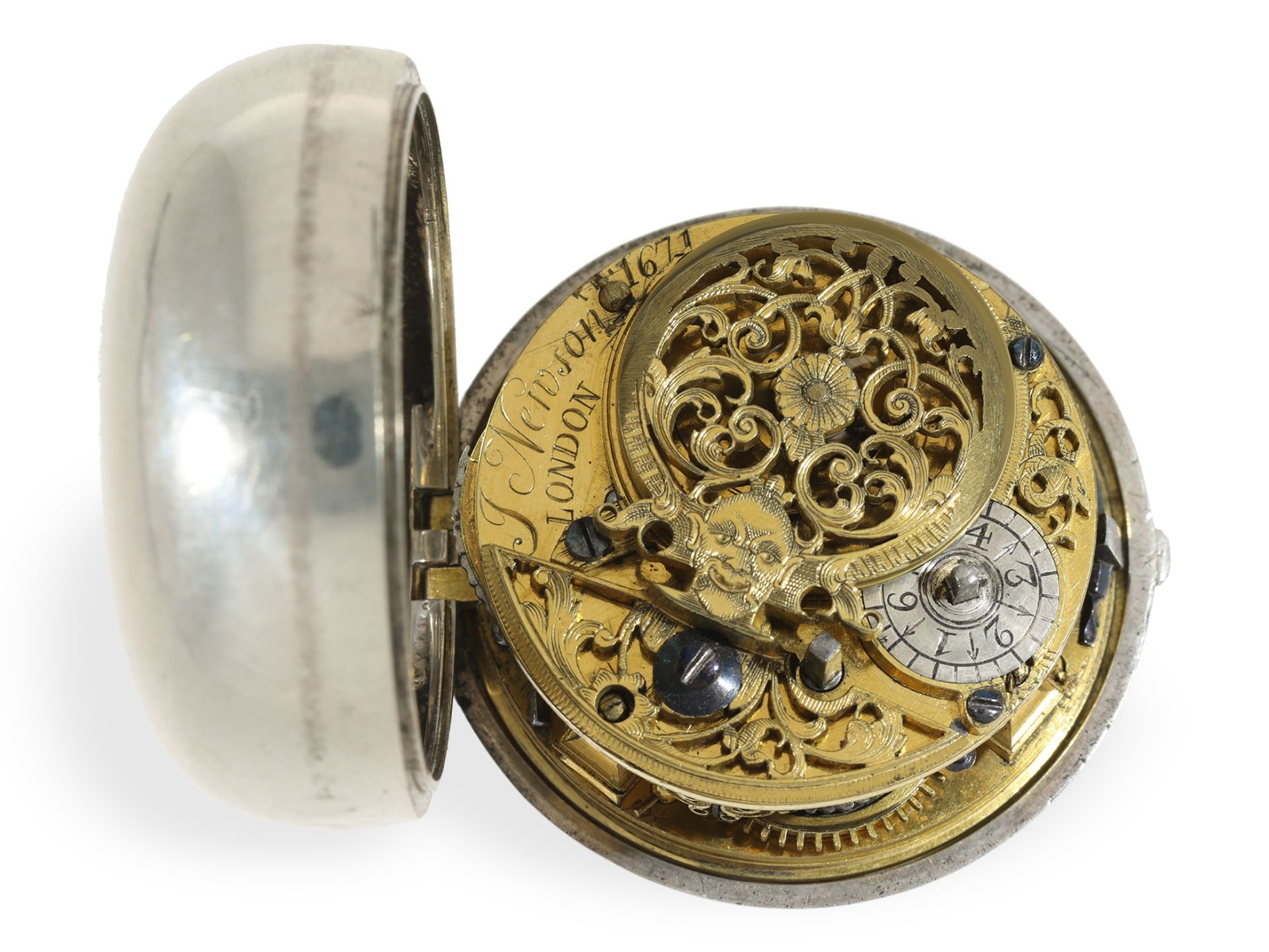 Pocket watch: very beautiful, early pair case verge watch from around 1740, John Newson London - Image 2 of 6