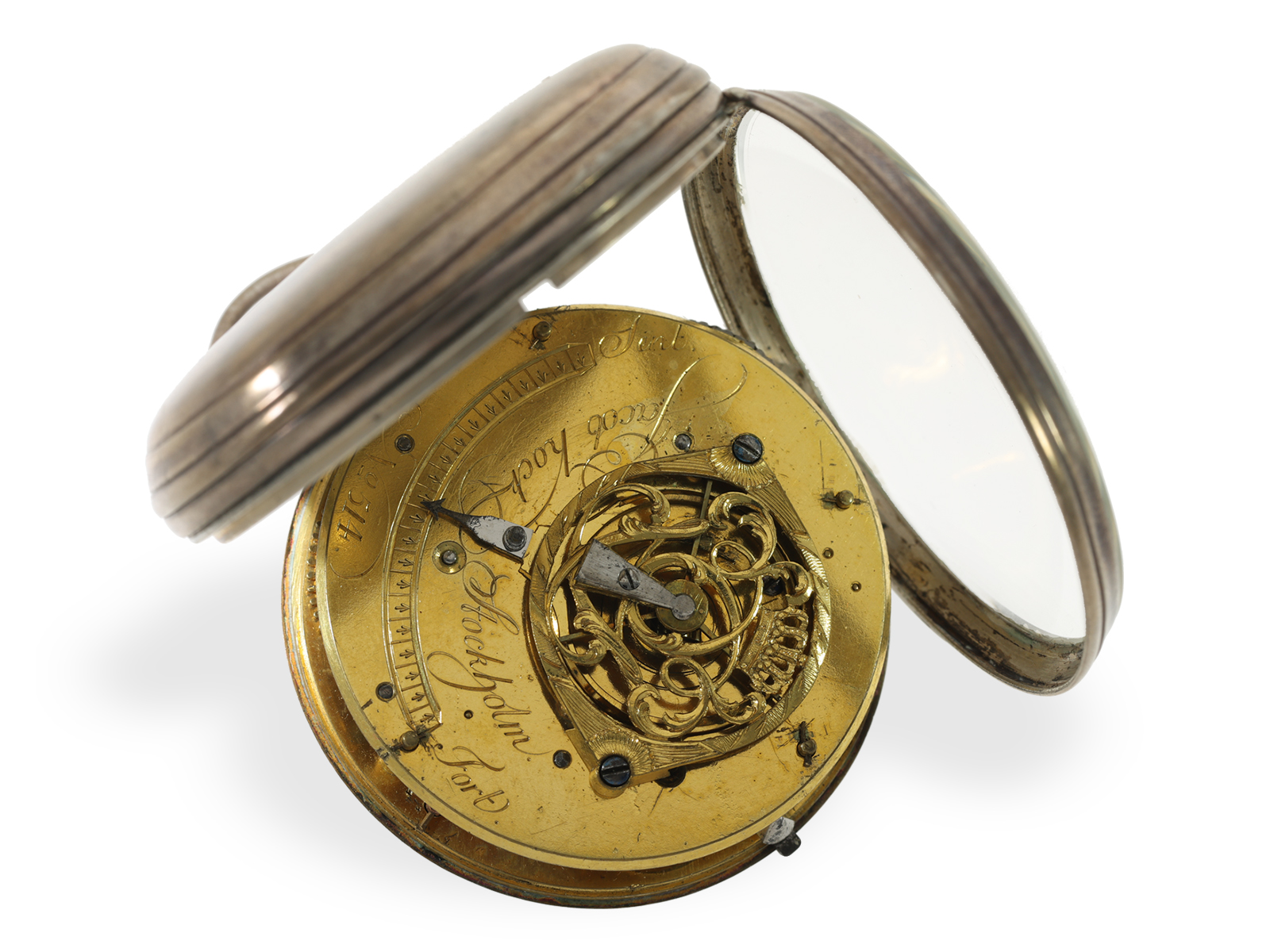 Pocket watch: large Swedish verge watch, Royal watchmaker Jacob Kock Stockholm 1737-1805 - Image 2 of 4