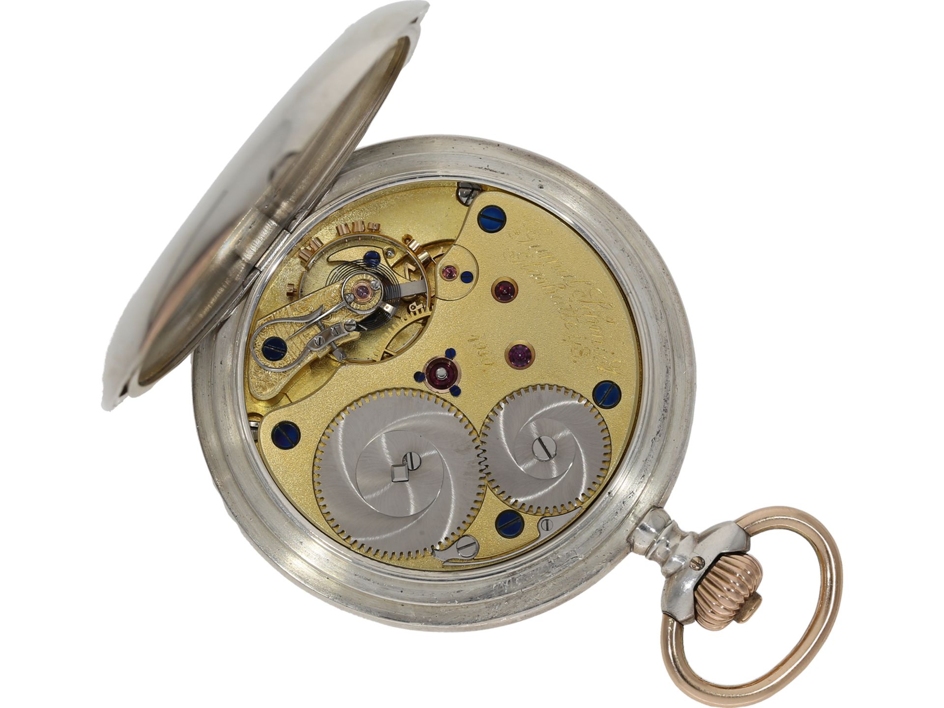 Taschenuhr: große Glashütter Schuluhr, Gumal Schmidt, Glashütte 1910 - Bild 2 aus 7