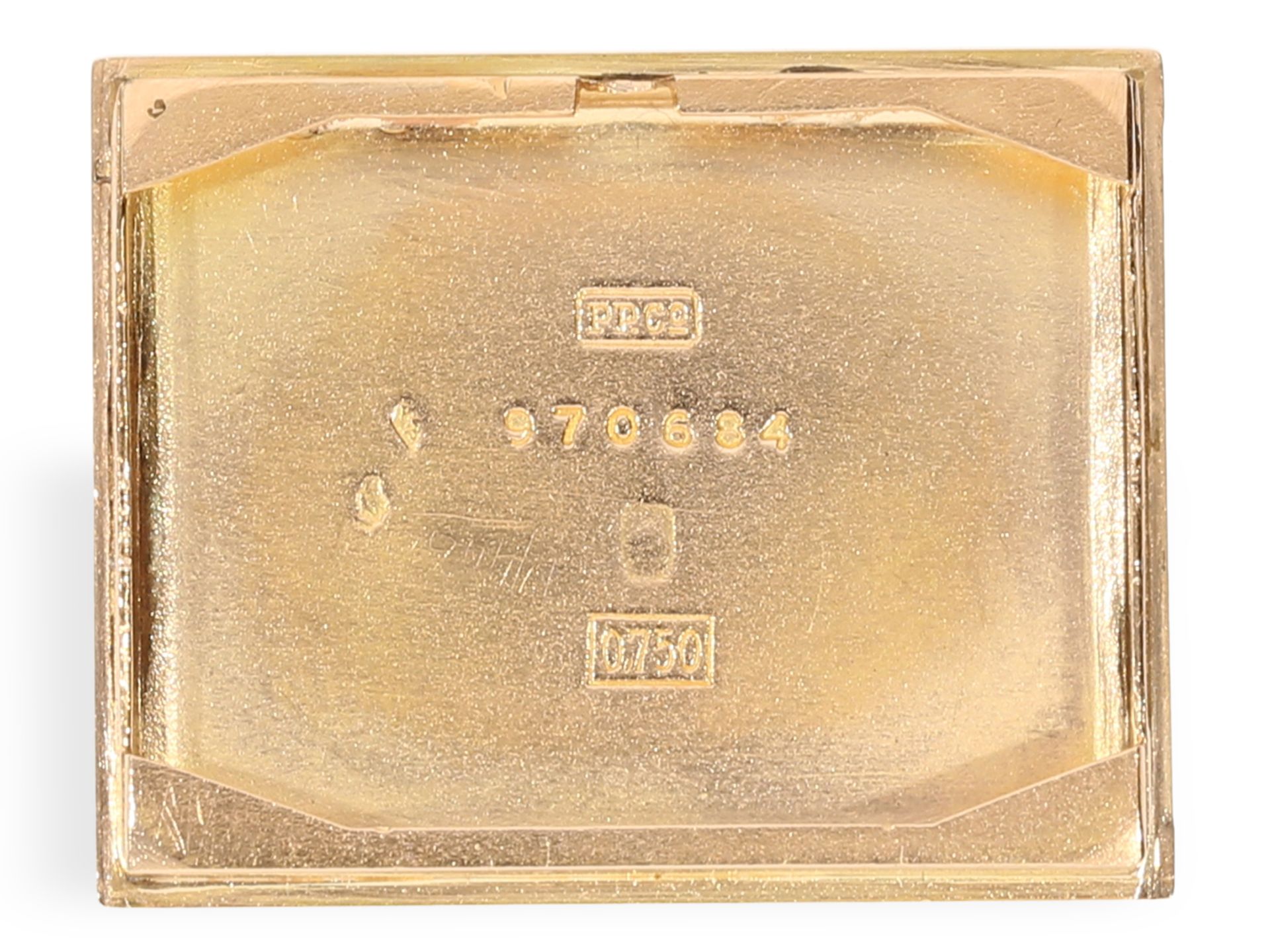 Armbanduhr: sehr große roségoldene Patek Philippe Herrenuhr um 1950, No. 970684 - Bild 7 aus 7