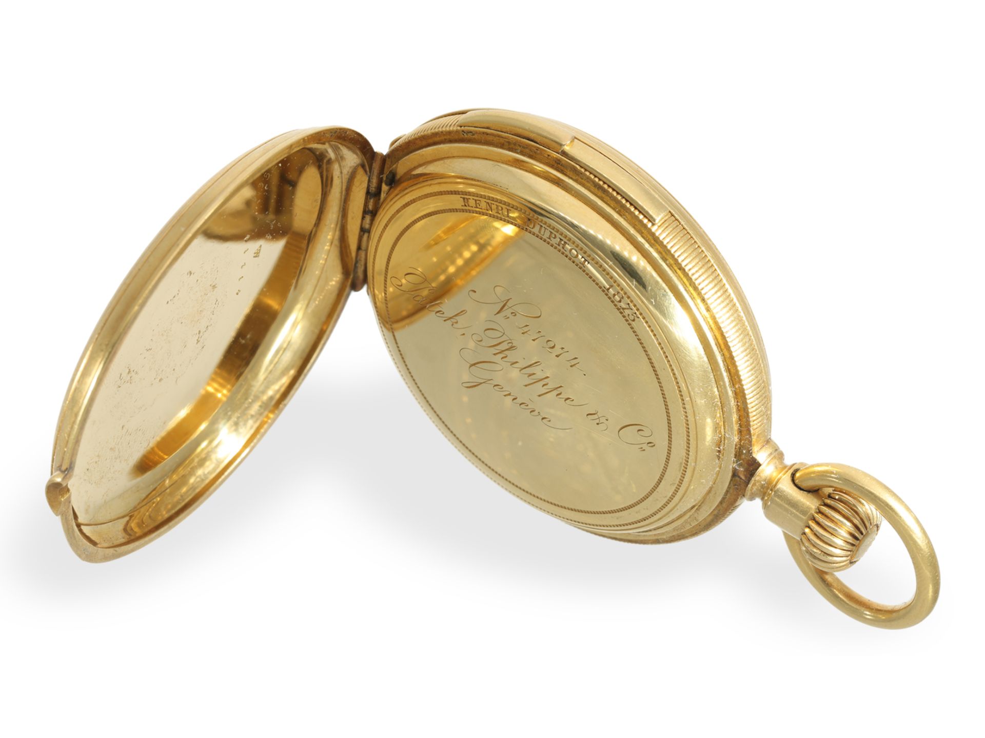 Pocket watch: historically interesting Patek Philippe gold hunting case watch with 5-minute repeater - Image 6 of 7