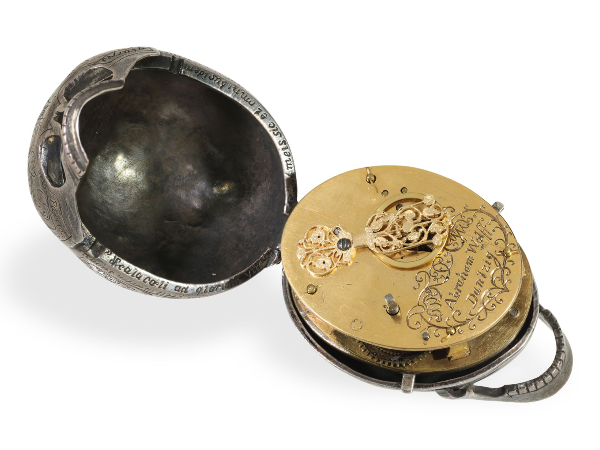 Pendant watch: extremely rare, early Renaissance-style pendant watch in the shape of a skull, signed - Image 4 of 9