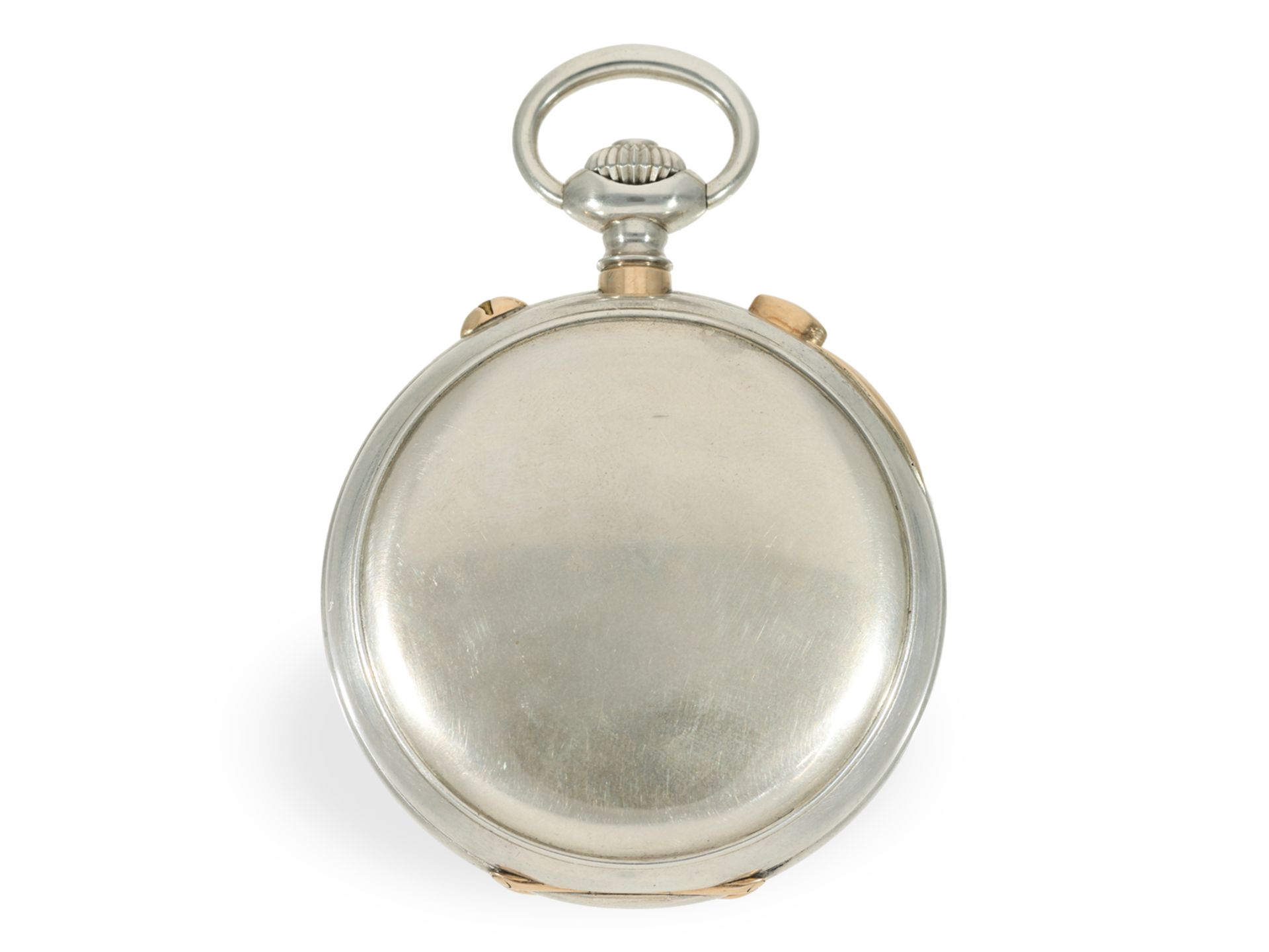 Taschenuhr: schwere silberne Präzisionstaschenuhr mit Schleppzeigerchronograph, gefertigt für die ko - Bild 5 aus 5