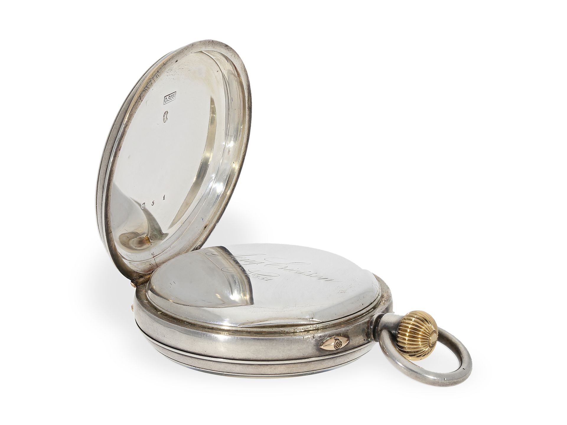 Taschenuhr: hochfeines Taschenchronometer August Ericsson No.351, ca.1890 - Bild 5 aus 6