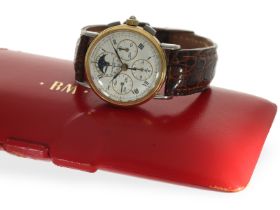 Armbanduhr: vintage Baume Mercier Geneve, Chronograph mit Mondphase, Originalbox