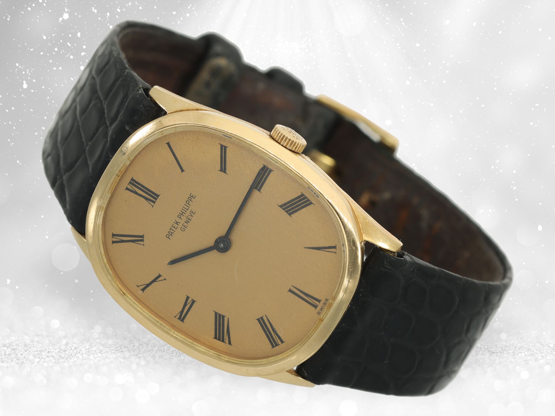 Armbanduhr: hochfeine vintage Herrenuhr, Patek Philippe Ellipse d'Or Ref. 3546, 70er-Jahre - Bild 3 aus 6