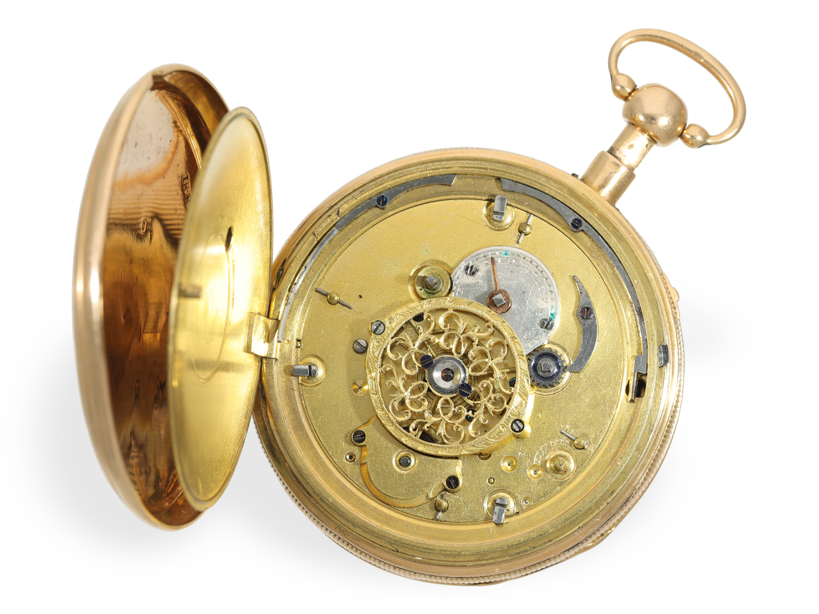 Extremely rare pocket watch with 4 automatons "Punchinello", possibly Geneva, ca. 1810 - Image 5 of 5