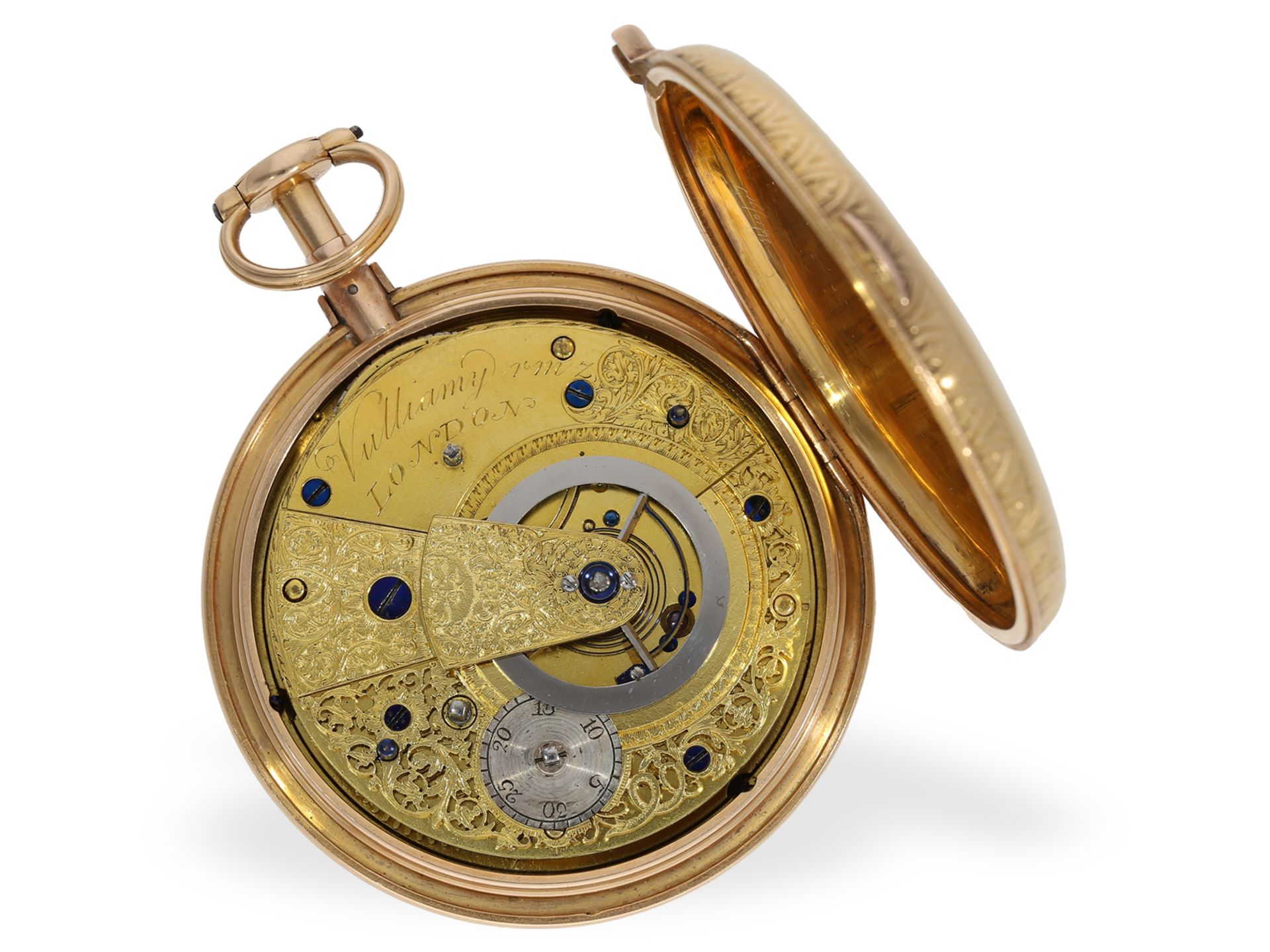 Taschenuhr: hochfeine Vulliamy London Präzisionstaschenuhr mit Duplexhemmung, Hallmarks London 1811 - Bild 2 aus 5