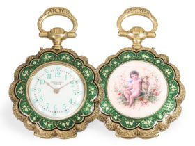 Taschenuhr: exquisite Gold/Emaille Damenuhr für den indischen Markt, Henry Capt Geneve um 1880