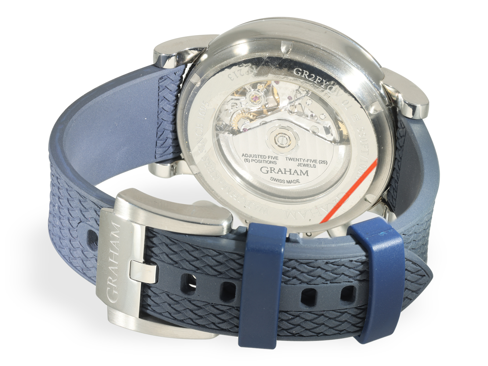Wristwatch: like new oversize chronograph, Graham "Chronofighter Grand Vintage Left Hand" 2CVDS, ful - Image 5 of 9