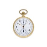 Taschenuhr: sehr seltener antimagnetischer Chronograph in Chronometerqualität, Ankerchronometer "Chr