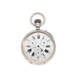 Taschenuhr: außergewöhnlich große russische Kalender-Uhr, Ankerchronometer in schwerem Silbergehäuse