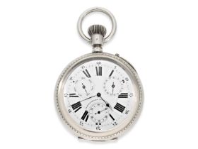 Taschenuhr: außergewöhnlich große russische Kalender-Uhr, Ankerchronometer in schwerem Silbergehäuse