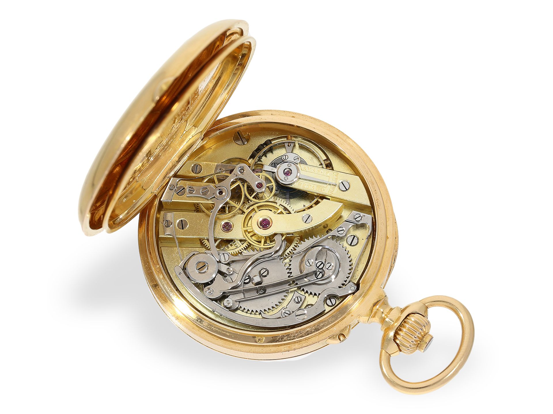 Taschenuhr: Bedeutendes Le Roy Chronometer mit Chronograph und zentralem Zähler, No.57137-3601, ca.1 - Bild 2 aus 6