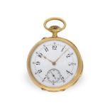 Feine 18K Präzisionstaschenuhr mit Viertelstunden-Repetition, vermutlich Le Coultre, um 1900