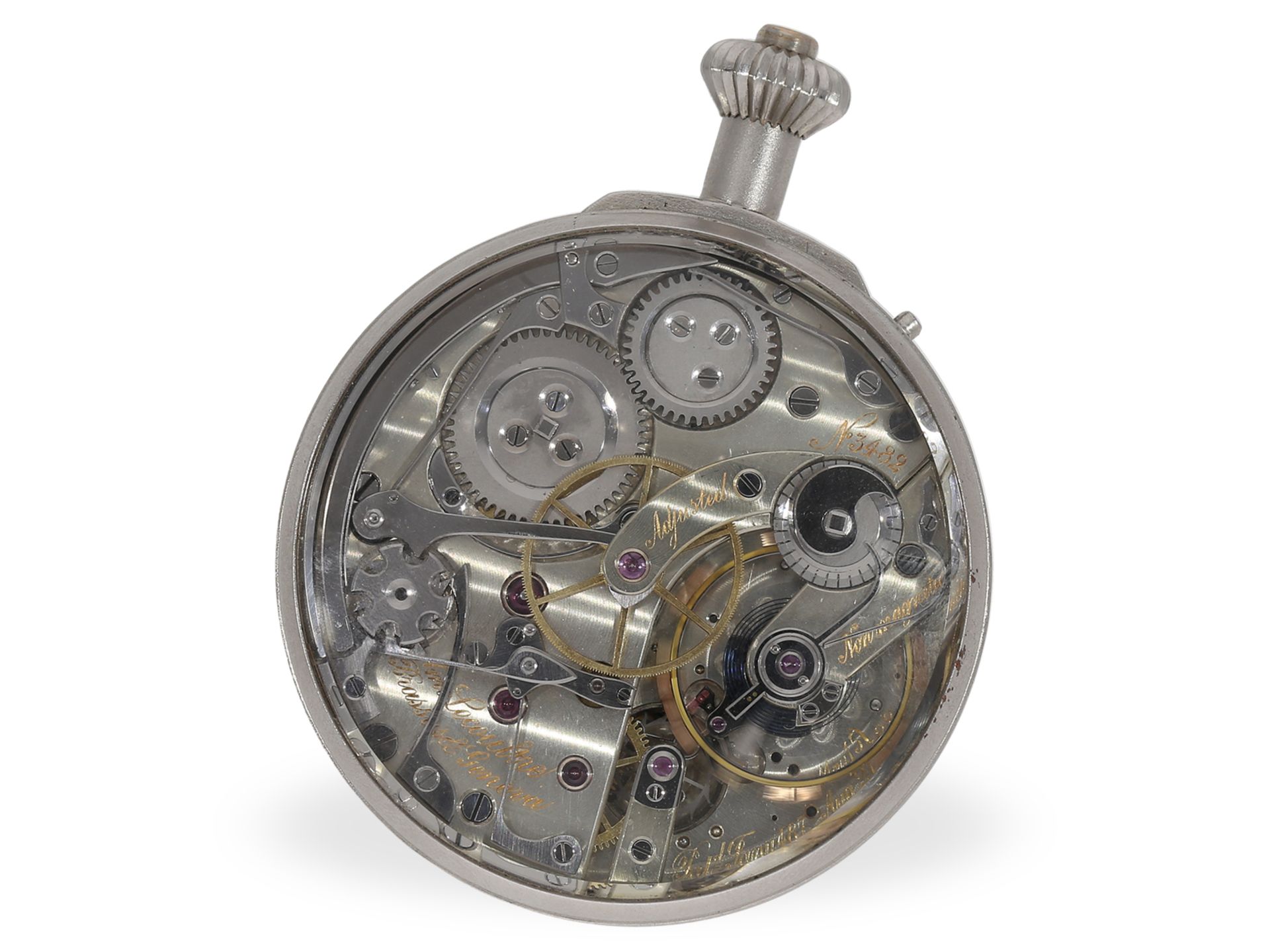 Pocket watch: extremely rare and very fine movement with rattrapante and foudroyante, Ami Lecoultre, - Image 2 of 2