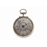 Pocket watch: early English pocket watch, ca. 1700, signed Vindemill (attributed to Joseph Windmills
