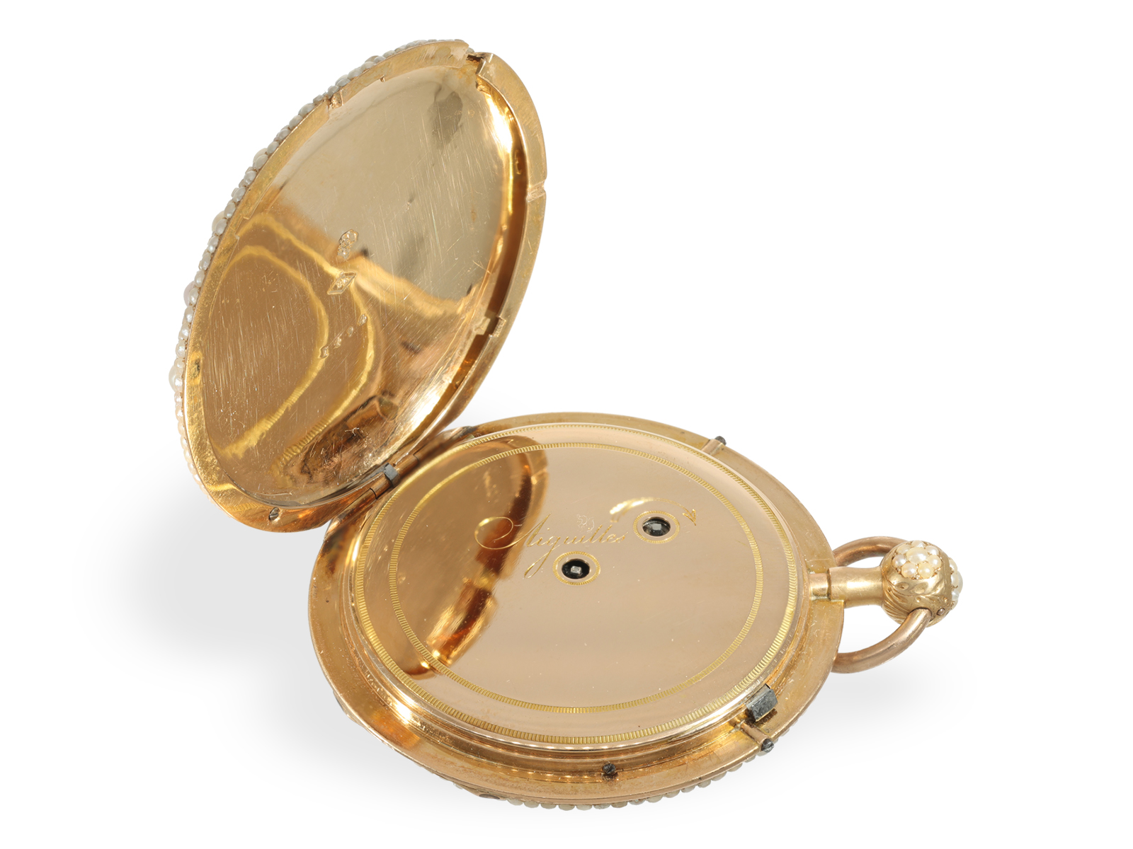 Important, museum-quality pocket watch with Oriental pearl setting and repeater, probably Bautte & M - Image 6 of 10