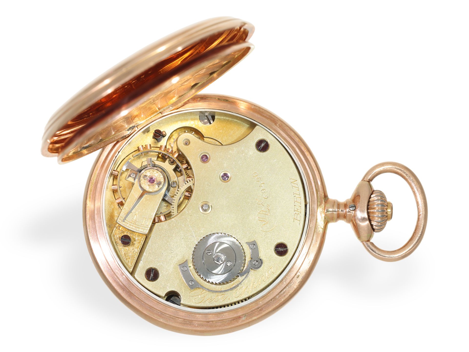 Taschenuhr: Hochfeines Taschenchronometer 1er Qualität Gebrüder Eppner Berlin No. 69420, ca. 1889 - Bild 2 aus 8