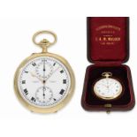 Pocket watch: exquisite Vacheron & Constantin Ankerchronometer with chronograph and register, in nea