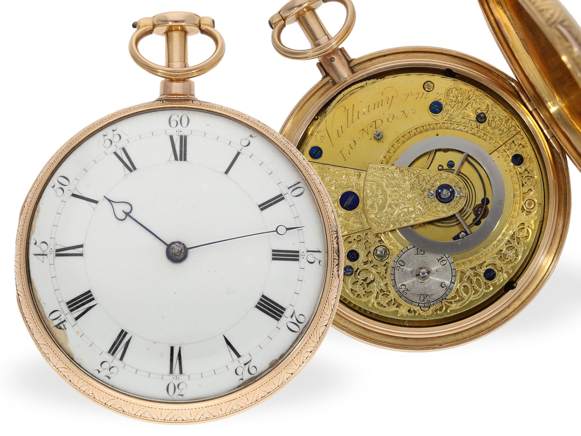 Taschenuhr: hochfeine Vulliamy London Präzisionstaschenuhr mit Duplexhemmung, Hallmarks London 1811