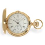 Pocket watch: very heavy gold hunting case watch with split-seconds chronograph, Ankerchronometer He