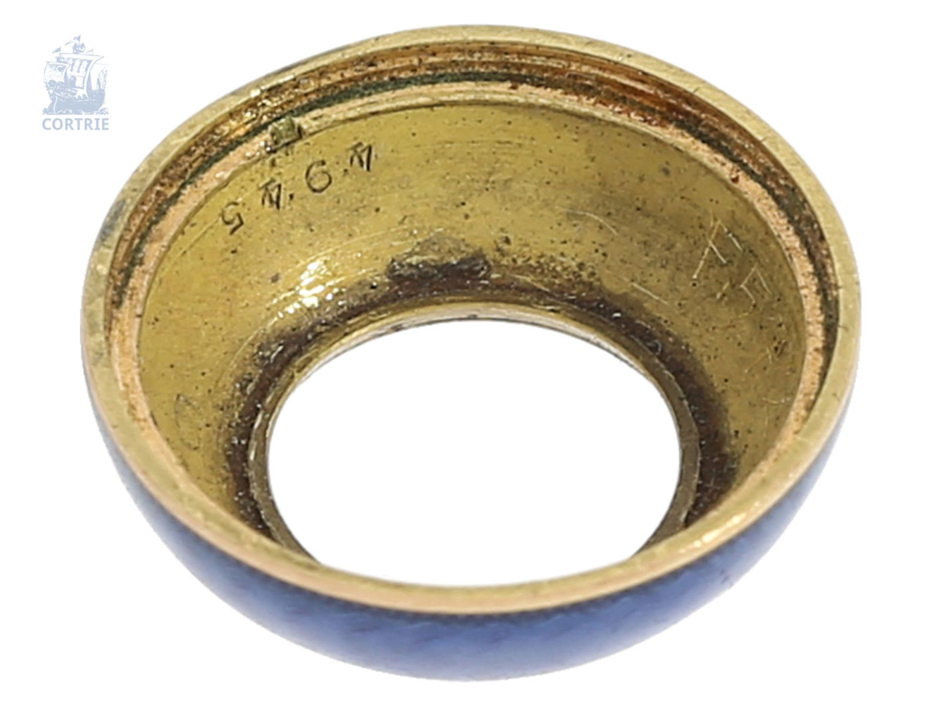 Anhängeuhr/Broschenuhr: Rarität, "Boule de Genève" in äußerst seltener Qualität, Gold/Platin/Emaille - Bild 6 aus 6