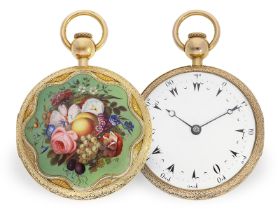 Extrem rare Gold/Emaille-Taschenuhr für den osmanischen Markt mit Viertelstunden-Repetition nach Bre