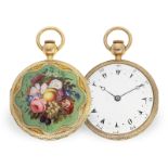 Extremely rare gold/enamel pocket watch for the Ottoman market with quarter repeater, ca. 1820