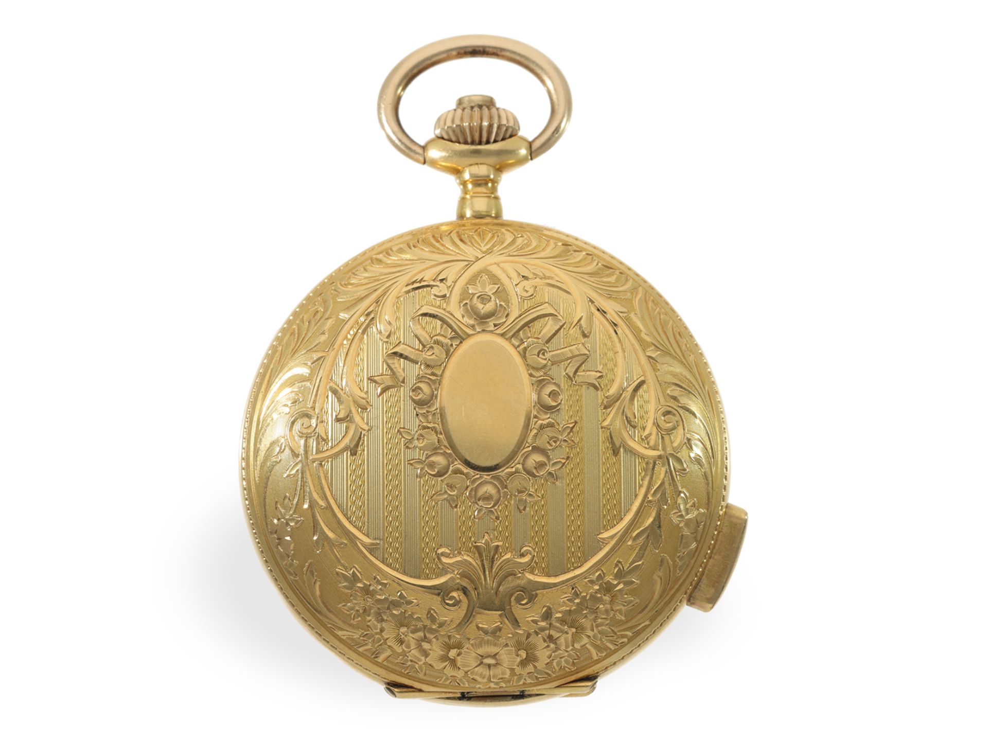 Pocket watch: fine gold hunting case watch with minute repeater and splendour case, ca. 1910 - Image 3 of 6