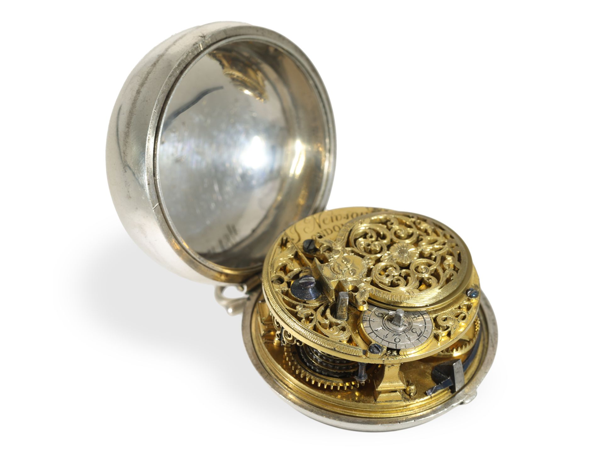 Pocket watch: very beautiful, early pair case verge watch from around 1740, John Newson London - Image 3 of 6