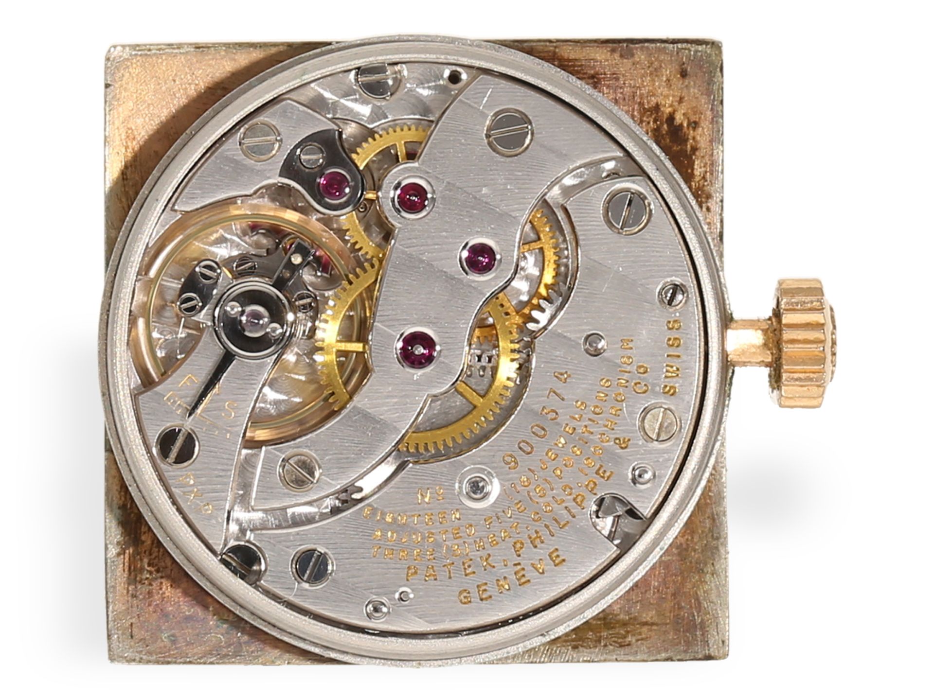 Armbanduhr: Frühe Patek Philippe Herrenuhr "Pink", 40er Jahre - Bild 7 aus 8