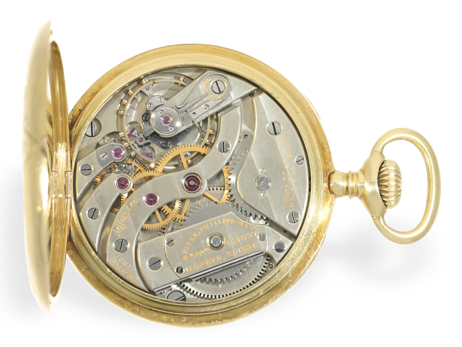 Taschenuhr: historisch interessante, hochfeine Patek Philippe mit Jugendstilgehäuse, Genf 1909 - Bild 3 aus 6