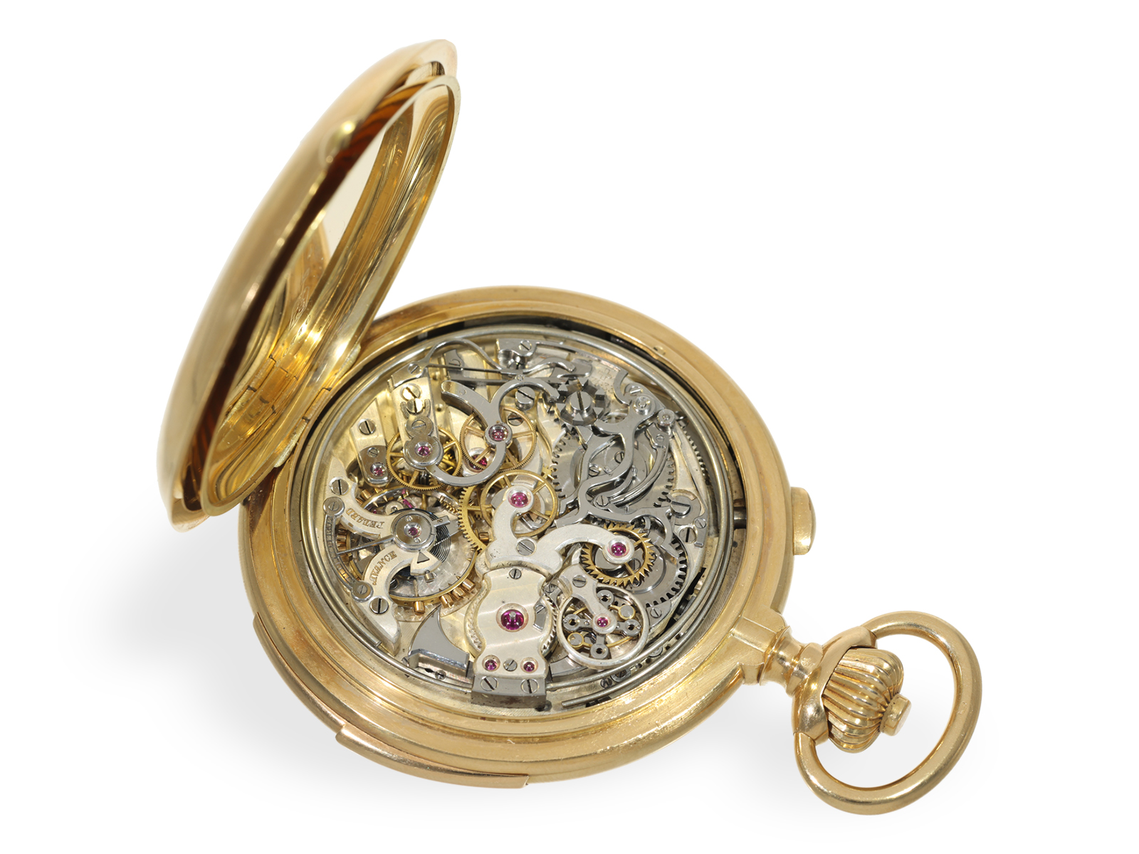 Pocket watch: heavy astronomical gold hunting case watch with 8 complications, C.Barbezat-Baillot, L - Image 3 of 7