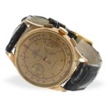 Armbanduhr: hervorragend erhaltener 18K rotgoldener 38mm-Chronograph, um 1950, Marke Britix