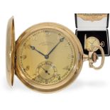 Taschenuhr: feine Glashütter Goldsavonnette in Qualität 1A mit Box, ca. 1920