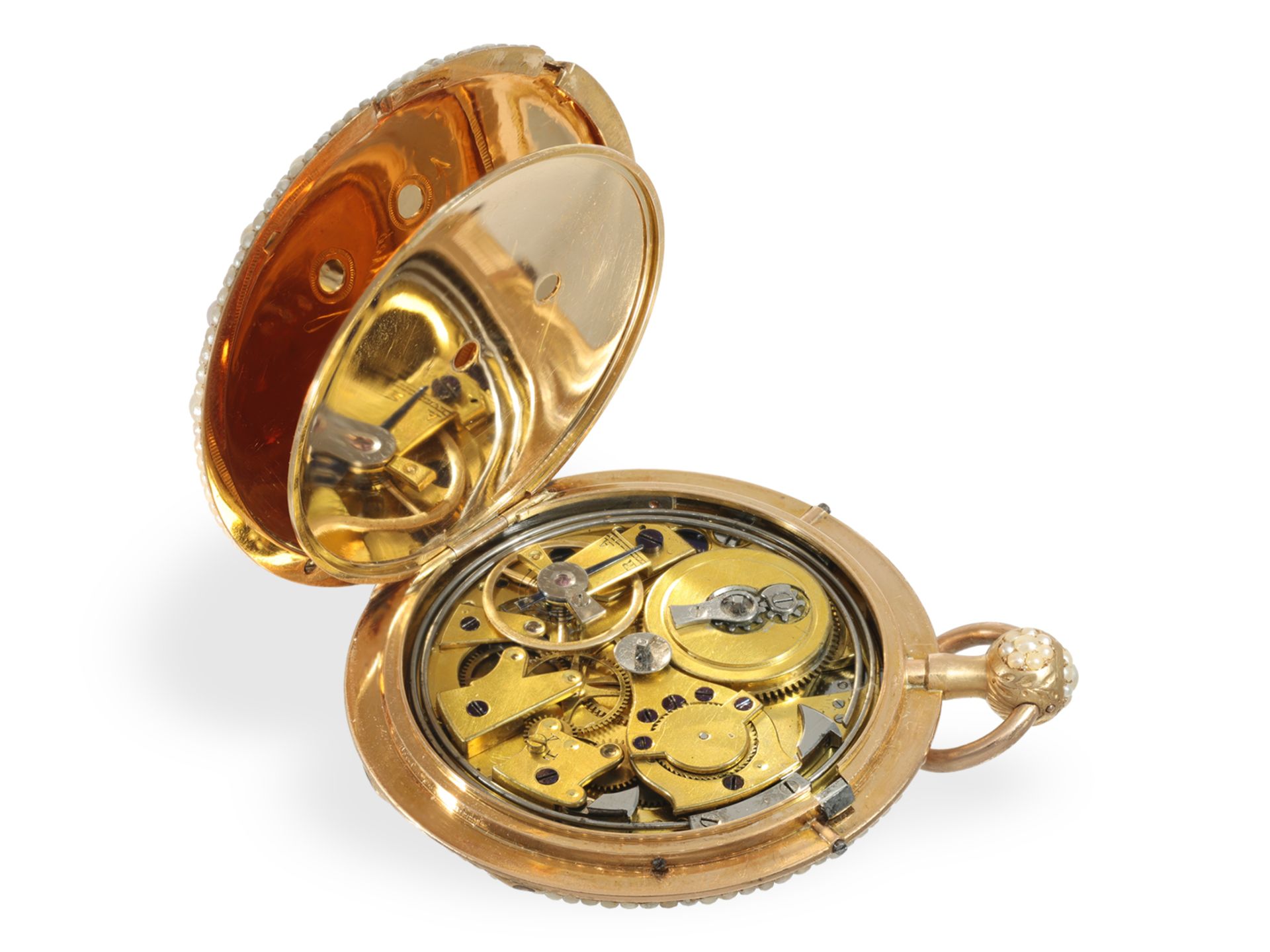 Important, museum-quality pocket watch with Oriental pearl setting and repeater, probably Bautte & M - Image 5 of 10