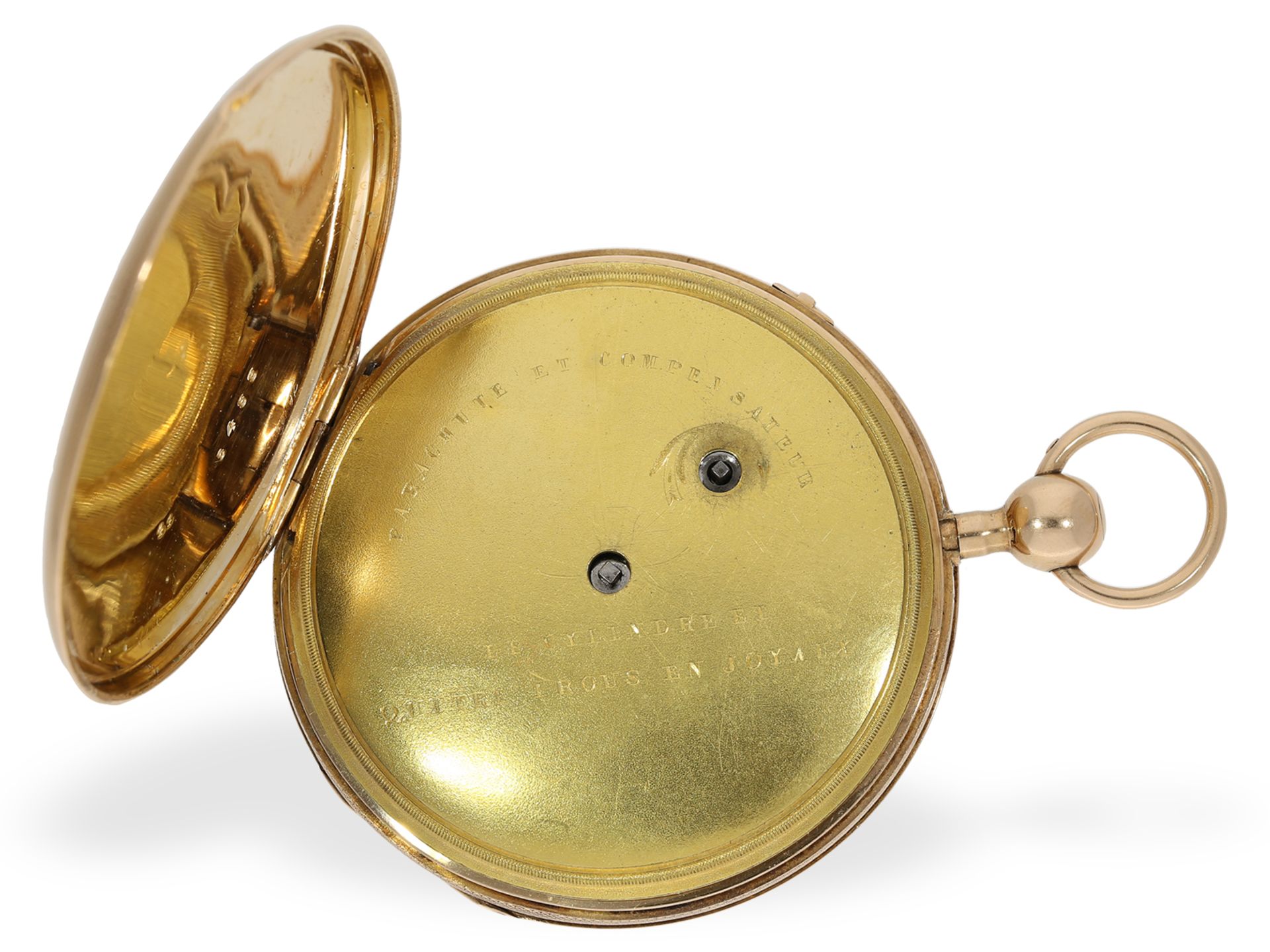 Pocket watch: large lepine with ruby cylinder and repeater, fine movement quality, ca. 1810 - Image 3 of 5