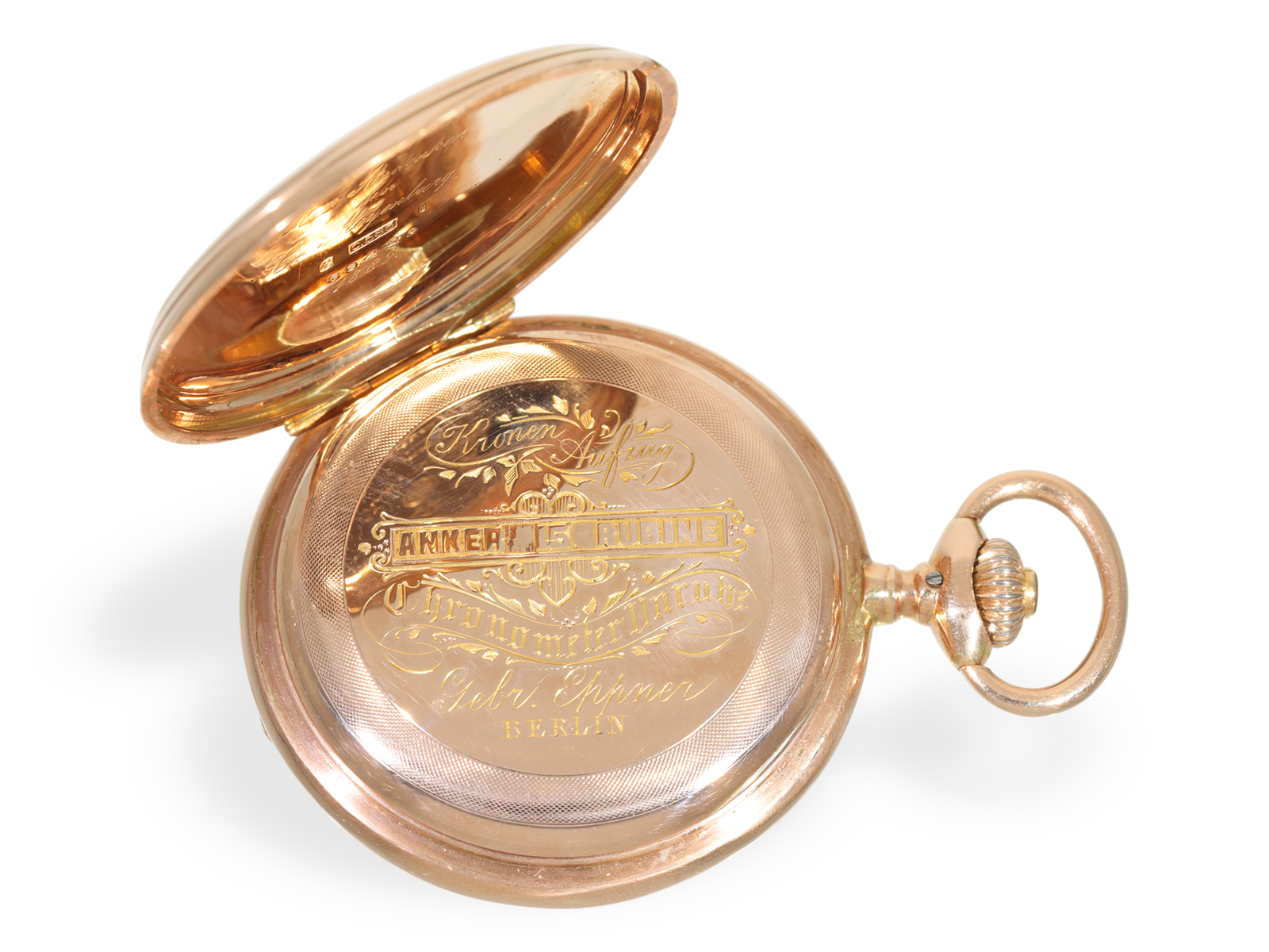 Pocket watch: very fine pocket chronometer 1st quality Gebrüder Eppner Berlin No. 69420, ca. 1889 - Image 5 of 8