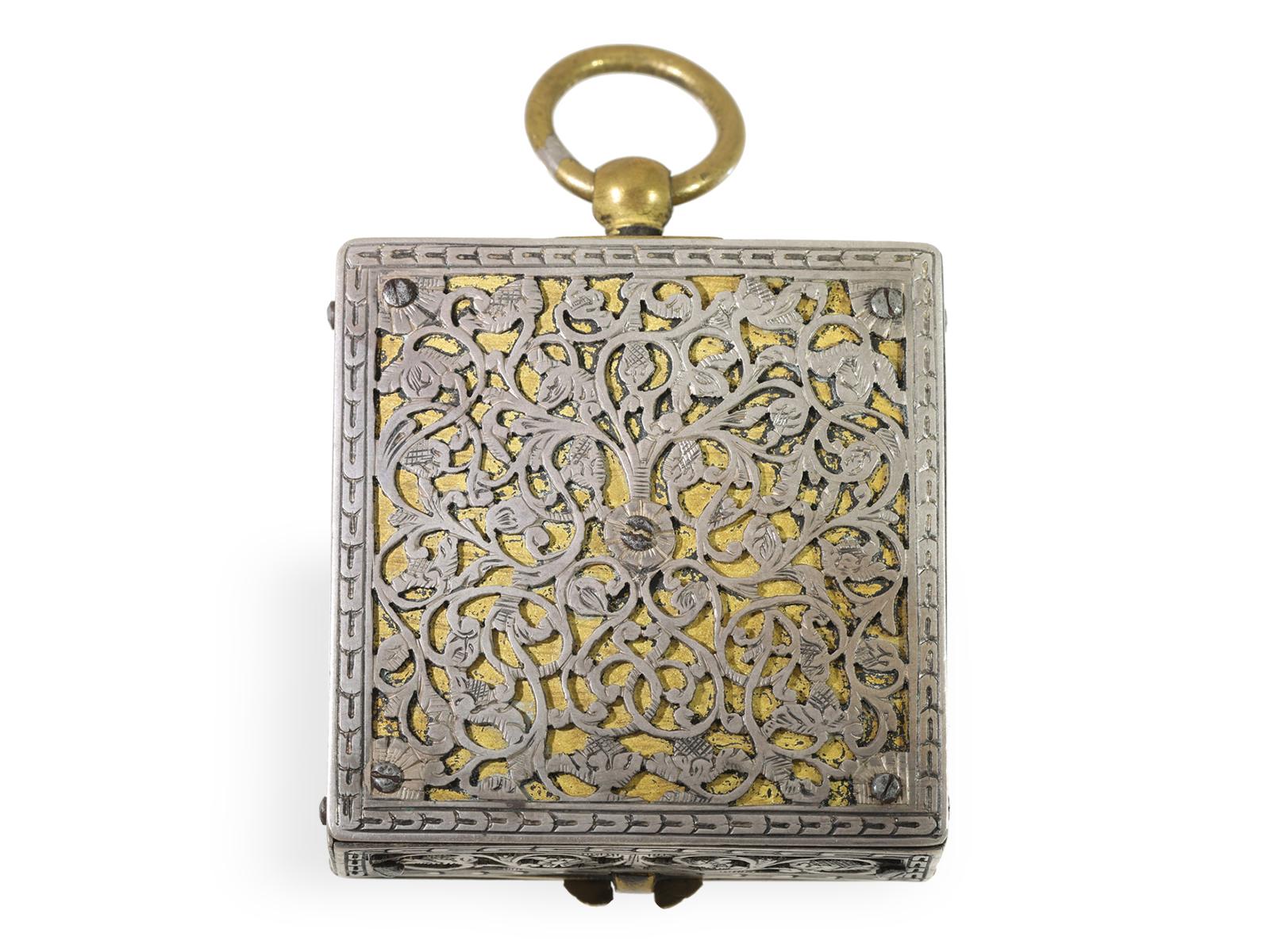 Pocket watch/pendant watch: very rare, square pendant watch in Renaissance style, signed Johann Sigm - Image 3 of 6