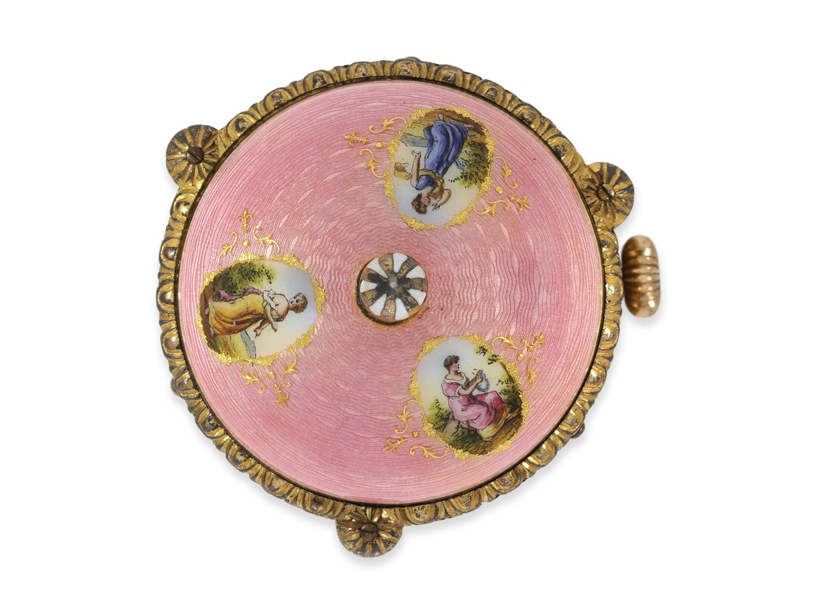 Table clock: rarity, Viennese enamel clock "Cercle Tournant", around 1920 - Image 2 of 8