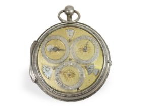 Taschenuhr: museale astronomische Spindeluhr mit 6 Komplikationen, R. Jarrett London um 1690