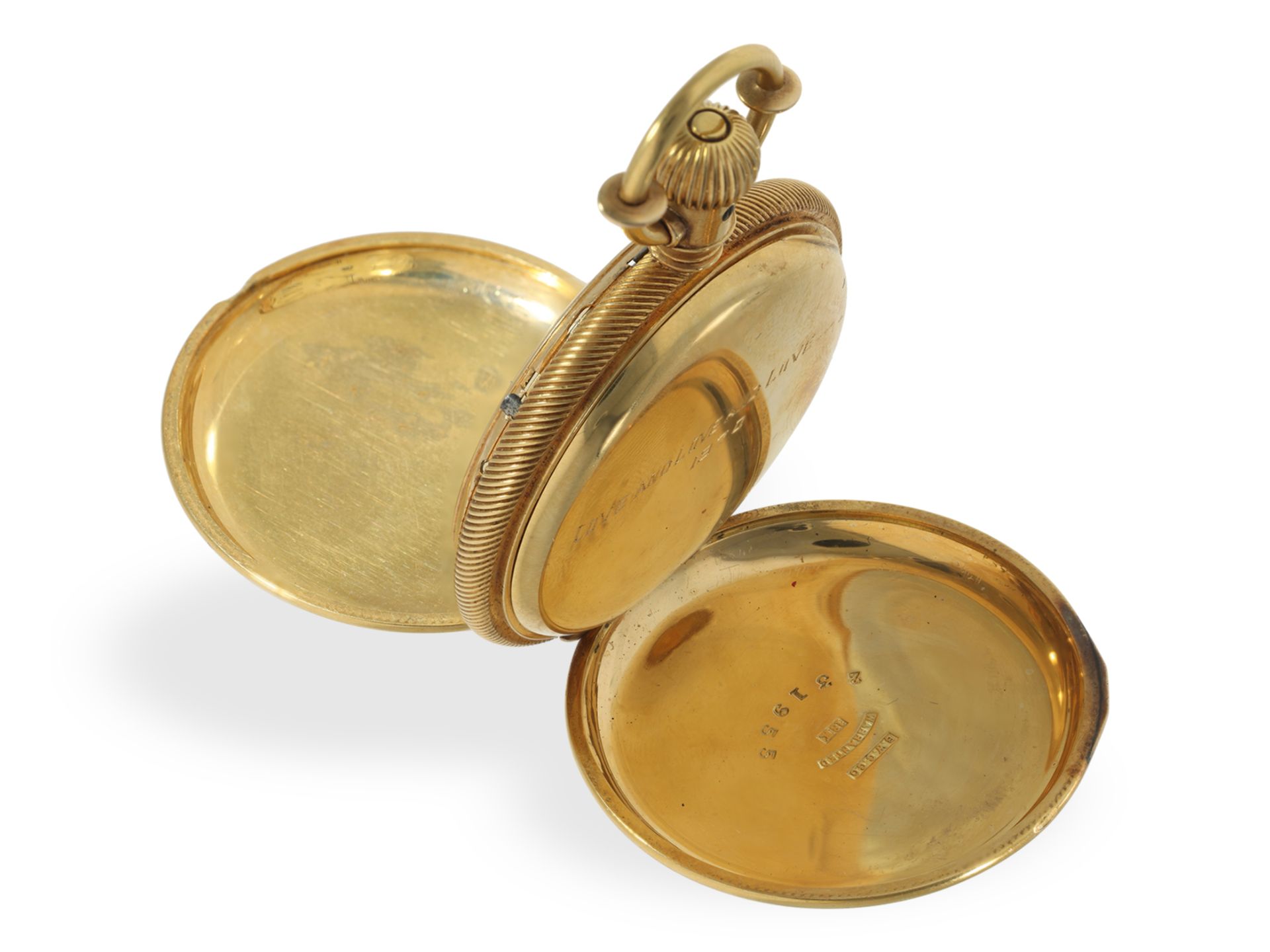 Pocket watch: fine, solid gold hunting case watch, ca. 1870, Agassiz - Image 6 of 7