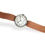 Armbanduhr: frühe militärische Longines Typ "Officier" von 1921, mit Stammbuchauszug